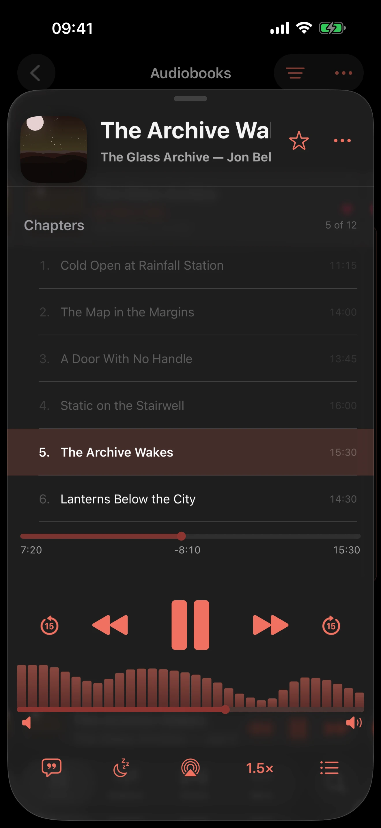 Dee Jellie audiobook chapter queue