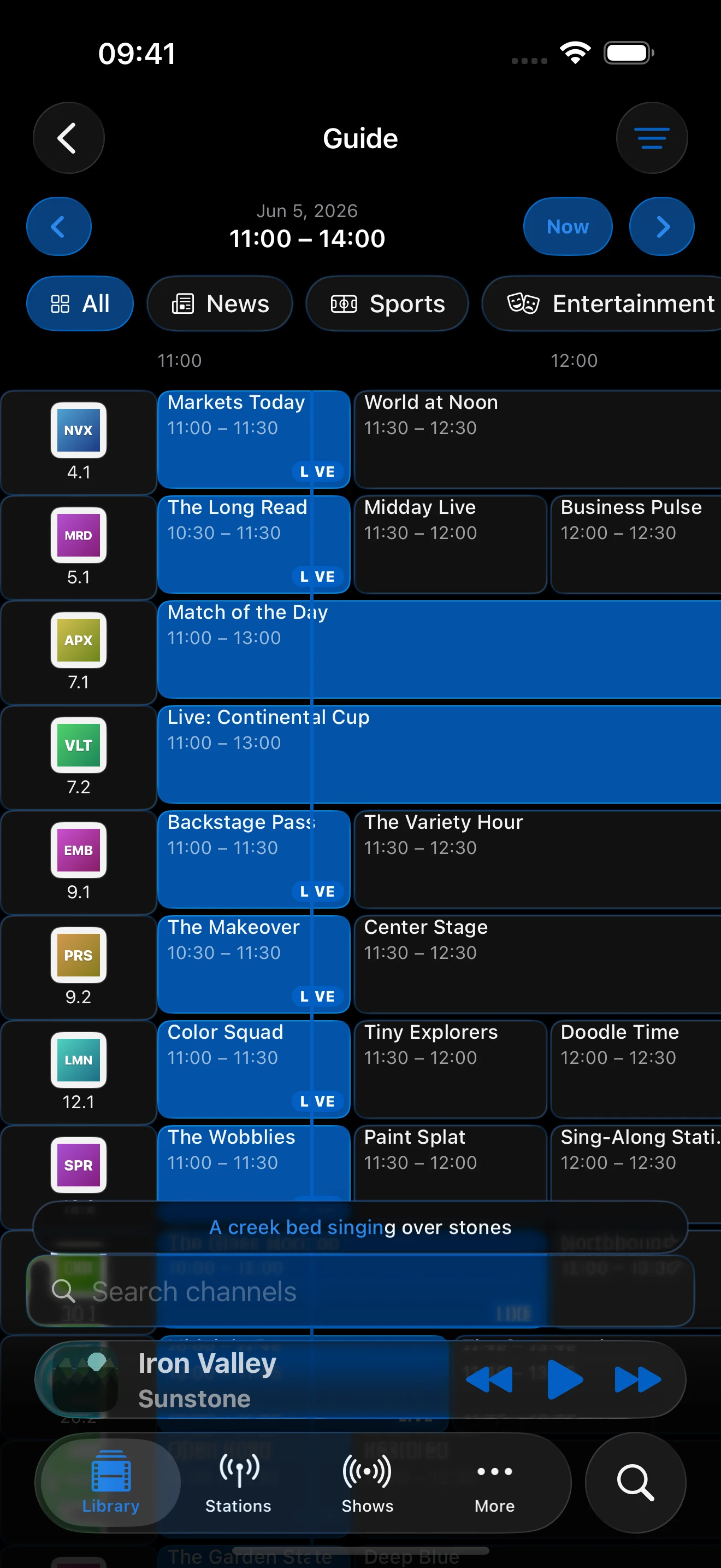 See what is on now